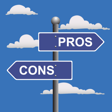 Pros, cons, street, signs, comparing, optionsのイラスト素材