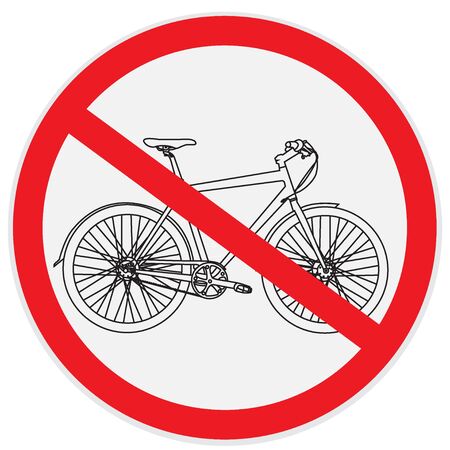 No, bicycle, bike, signのイラスト素材