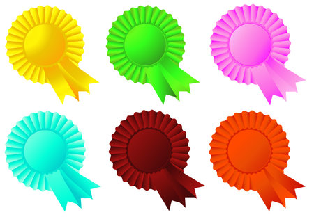 Set of rosette ribbons, vector