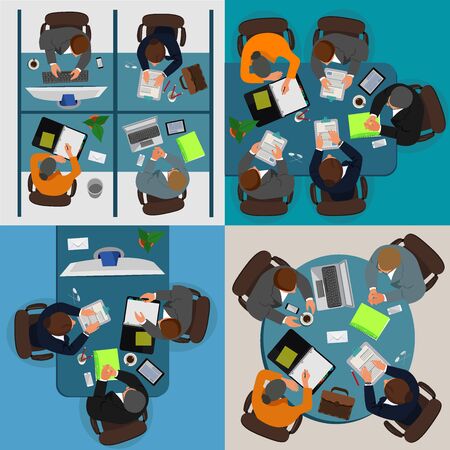 creative people concept, brainstorming, set, vector illustrationのイラスト素材