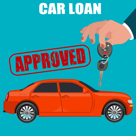 car loan, flat design, illustrationのイラスト素材