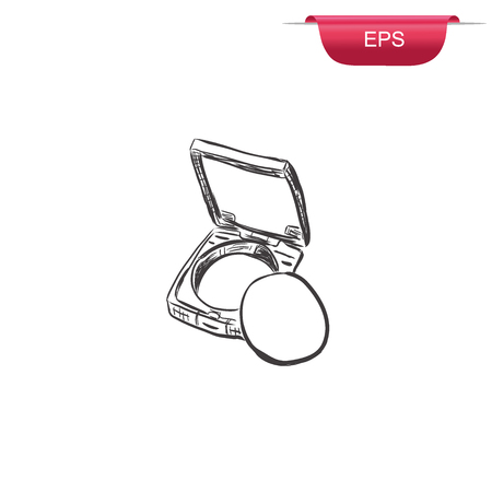 blush, face powder, makeup, sketch design, vector illustrationのイラスト素材