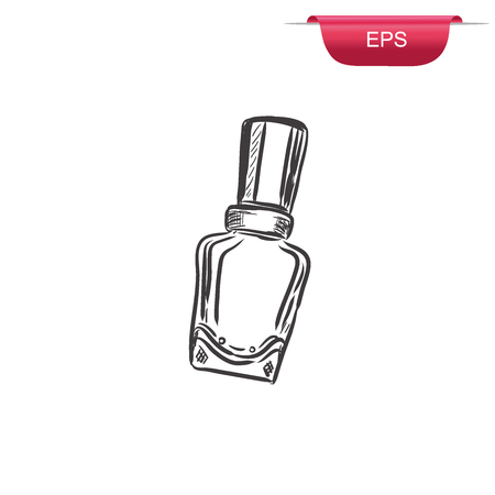 nail varnish, polish, sketch design, vector illustrationのイラスト素材