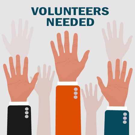 volunteers needed concepts, vector illustrationのイラスト素材