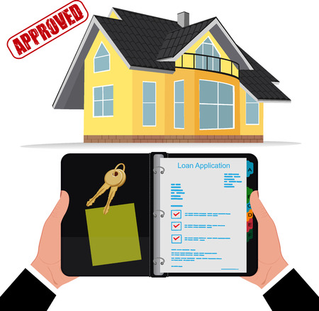home mortgage, loan approved concept, vector illustrationのイラスト素材