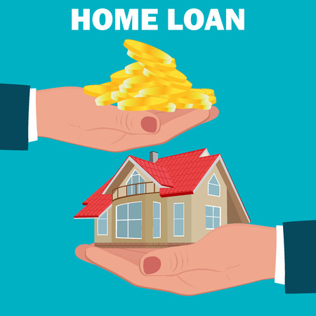 home loan, mortgage, flat design, vector illustrationのイラスト素材