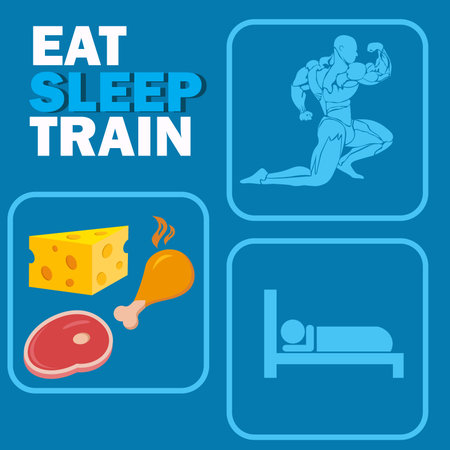 bodybuilding and fitness rules concept, vector illustrationのイラスト素材