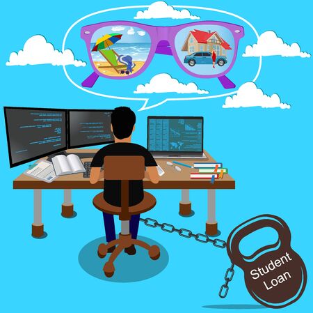 Student loan conceptのイラスト素材