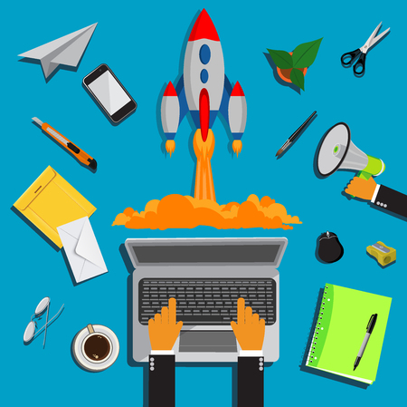 Start up concept, vector illustrationのイラスト素材