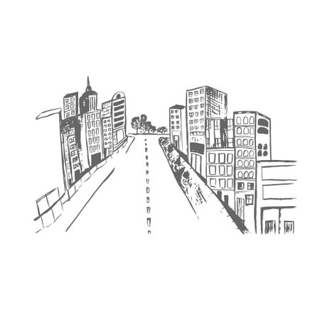 City outline sketch designのイラスト素材