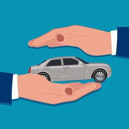 Car insurance protection concept, vector illustrationのイラスト素材