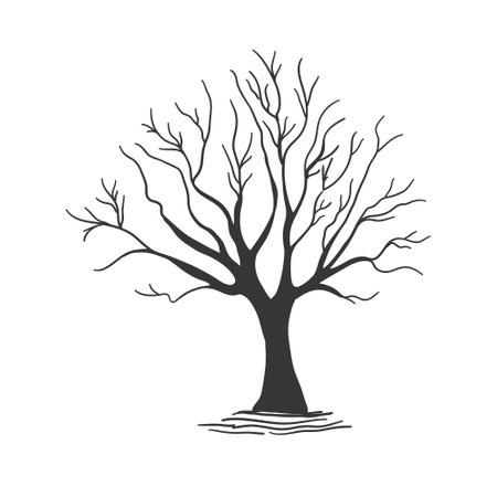 Tree, black, icon, nature, vector, illustrationのイラスト素材