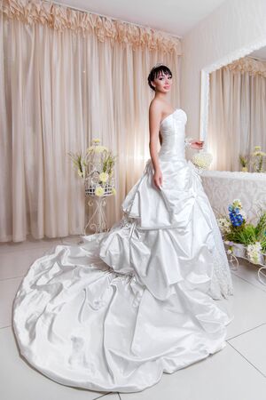 Bride in wedding salonの写真素材