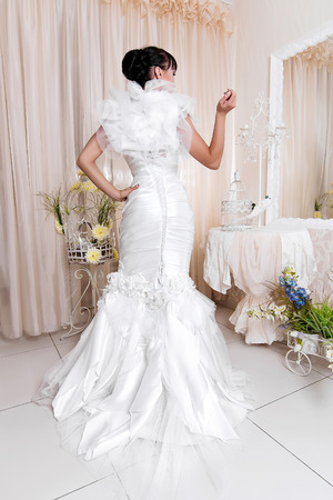 Bride in wedding salonの写真素材