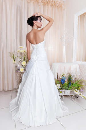 Bride in wedding salonの写真素材