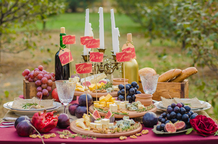 Wedding table with treats.の写真素材