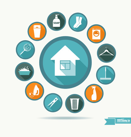 Vector illustraion of clean.Vector icon set.のイラスト素材