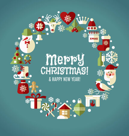 Christmas design icons set. Vector background.のイラスト素材