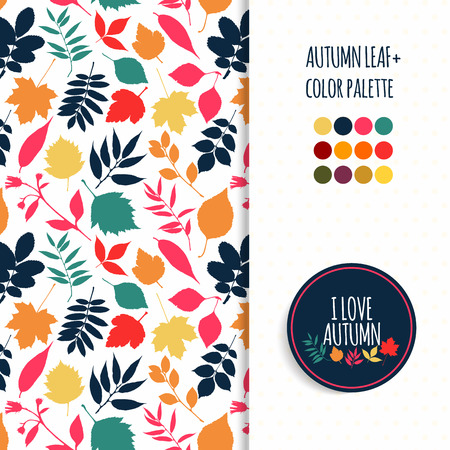 Autumn seamless pattern.Color autumun pallet.のイラスト素材