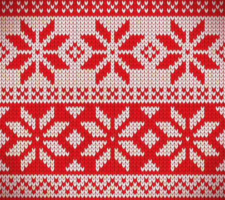 Christmas nordic seamless knitting illustrationのイラスト素材