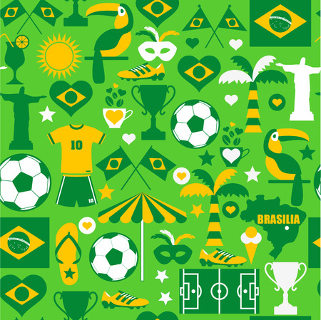 Brazil seamless patternのイラスト素材