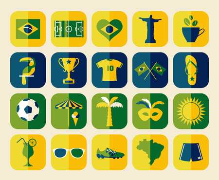 Brazil  icons set. Vector elements for your design.のイラスト素材