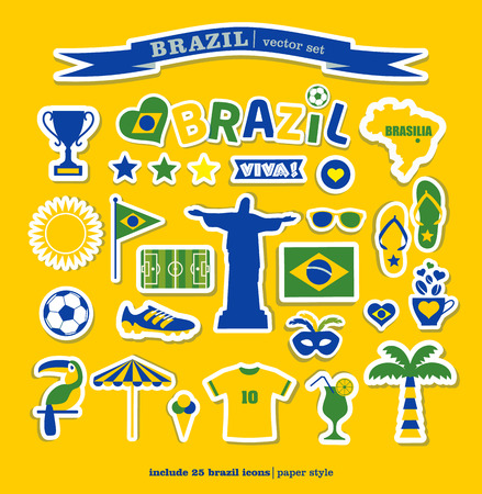 Brazil  icons set. Vector elements for your design.のイラスト素材