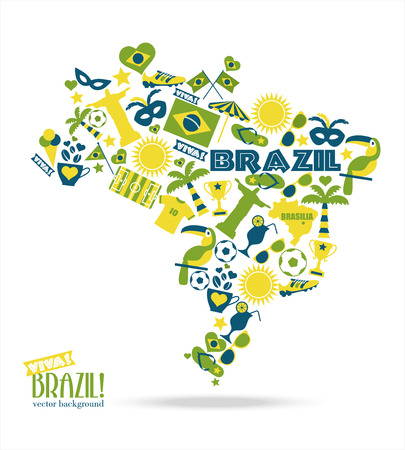 Brazil background. Illustration map of Brasil.のイラスト素材
