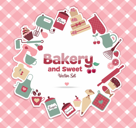 Bakery and sweet illustrationのイラスト素材