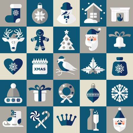 Christmas illustration. Vector set of icons.のイラスト素材