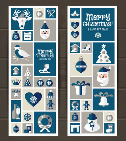 Christmas illustration. Vector set of icons.のイラスト素材