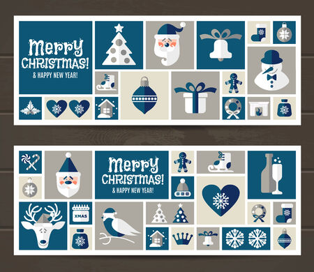 Christmas illustration. Vector set of icons.のイラスト素材