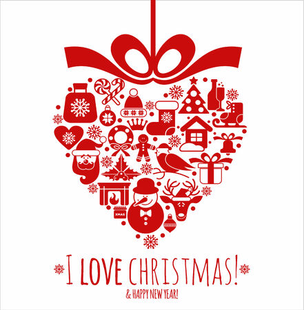 Christmas illustration. Vector set of icons.のイラスト素材