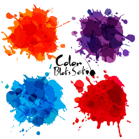 Abstract set of color blots. Vector background.のイラスト素材