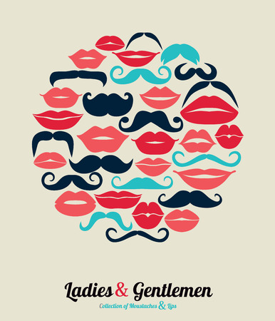 Ledies and Gentlemen set background.のイラスト素材