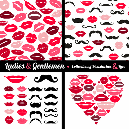 Ladies and gentlemen seamless pattern.のイラスト素材