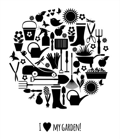 Garden icons illustrationのイラスト素材