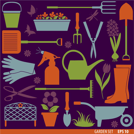 Garden tools setのイラスト素材