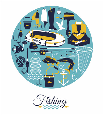 Fishing backgroundのイラスト素材