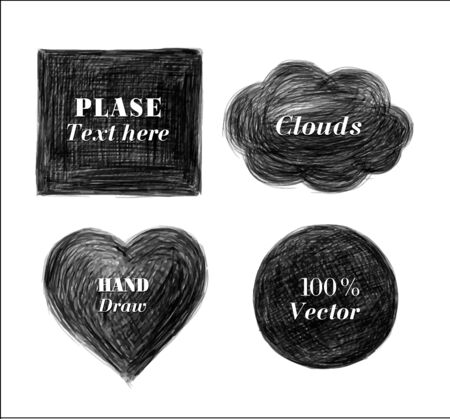 Grunge halftone drawing pensil textures. Vector set.のイラスト素材