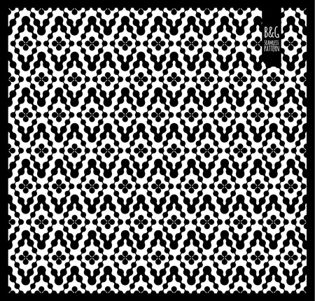 Black and white seamless retro patternのイラスト素材