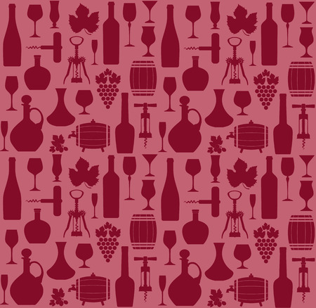Wine seamless pattern background. Vector stock illustrationのイラスト素材