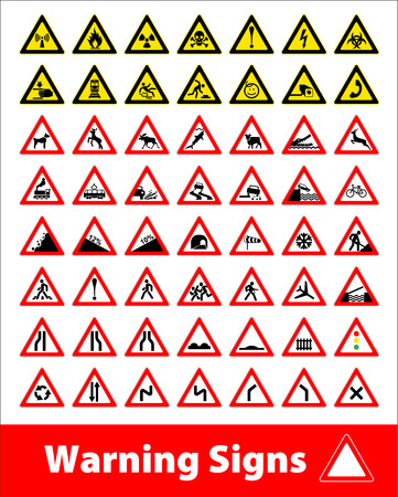 Warning sign symbol. Set design icons element.のイラスト素材
