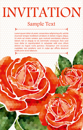 Beautiful floral wedding invitations. Vector illustrationのイラスト素材