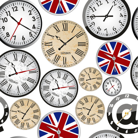 Clock seamless patternのイラスト素材