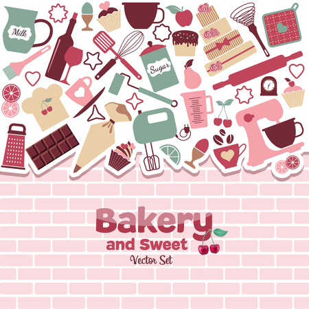 Bakery and sweets abstract illustration.のイラスト素材