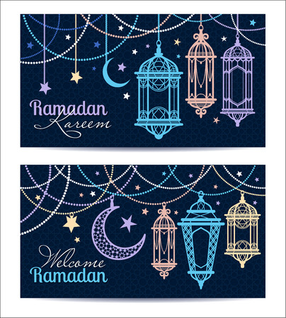 Ramadan Kareem. Islamic background. Banners for Ramadan.のイラスト素材