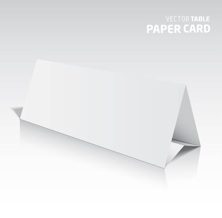 3d table paper card isolated on a grey background. Vector realistic.のイラスト素材