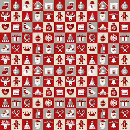 Christmas design icons set. Vector background.Seamless pattern of christmas decoration.のイラスト素材