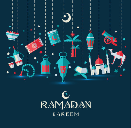 Ramadan Kareem icons set of Arabianのイラスト素材